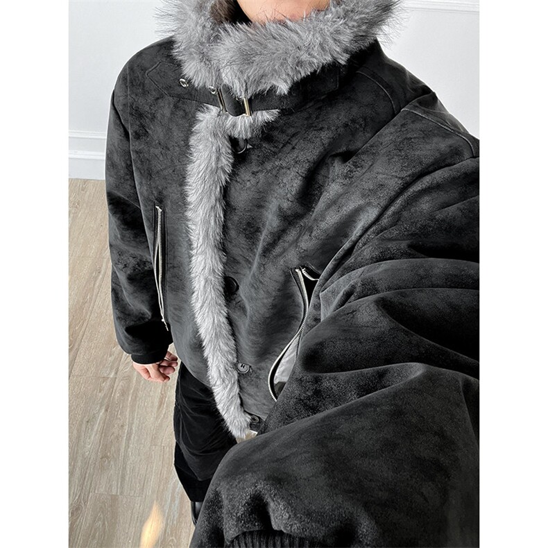 现货数据座山雕pu皮加绒荔枝纹棉衣外套MF09批115，男装皮衣，电商B210