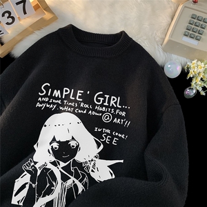 特批毛毯女孩字母印花时尚圆领毛衣针织衫A247-M88131特批45控68