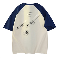 杏色拼藏青袖
