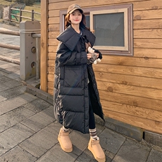 （新品现货）韩系学院风娃娃领中长款羽绒服F590-p295-k395，女装羽绒服，2C255