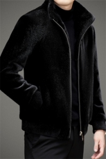 男士立领商务休闲外套中年男装加厚保暖金貂绒夹克MJ82258-P235，男装夹克，星座1105-3