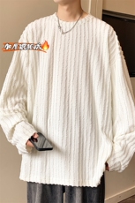 改加绒冬新银狐绒休闲圆领卫衣男加厚大码上衣W334J加绒-P65，男装T恤，电商A001-1