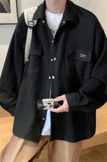 1港风华夫格工装衬衫男大码情侣衬衣男长袖衬衫男CS7754P45控68，男装衬衫，星座226-2