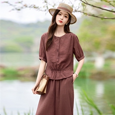 2026年夏季清凉透气天丝时尚减龄古风两件套装套裤，女装套装/套裙，姿衣坊