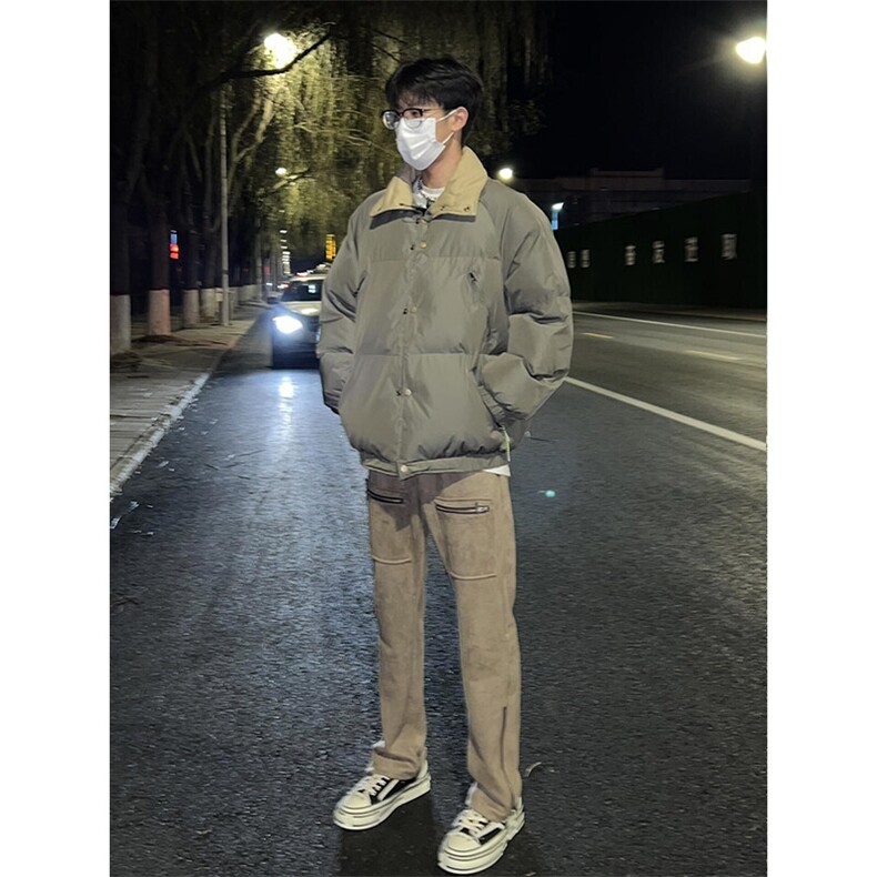 【有货】小众美式棉服多拉链设计棉衣棉袄外套MY127特P75,男装棉衣,星座908-1