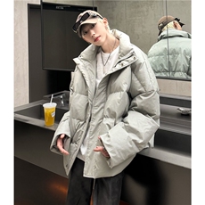 男棉衣立领外套加厚短款面包服韩版潮流宽松棉袄pu皮衣MY99-P128，男装皮衣，电商C307