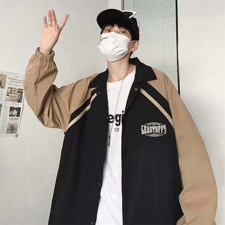 港风日系外套男春秋季翻领夹克ins潮流男装休闲男衣服JK014-P55,男装夹克,星座308B-1
