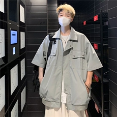 衬衫男士韩版潮流痞子帅气夏季短袖2024新款ins外套CY758-P41，男装衬衫，星座412-3