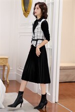 2021春装新款时尚两件套套裙时尚气质纯色简约，女装连衣裙，瑶迪依秀