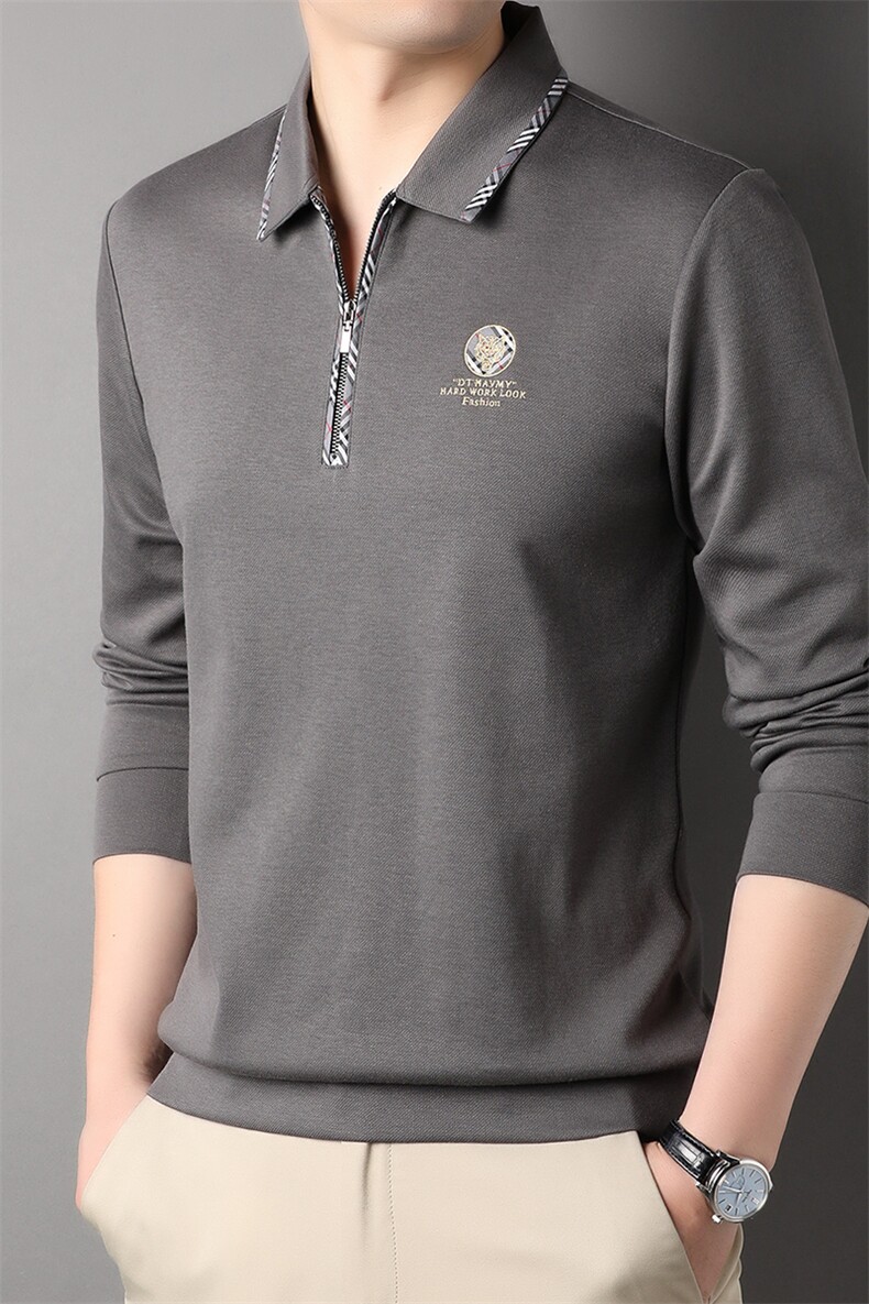 G99611男式秋季服装新款长袖T恤青年翻领卫衣四季打底体恤P65,男装卫衣,电商B360