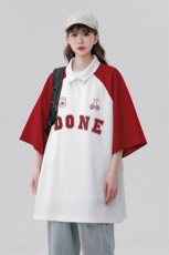 中性风23新款夏季时尚百搭翻领印花宽松潮流短袖T恤DT464P45控68，男装T恤，A247A