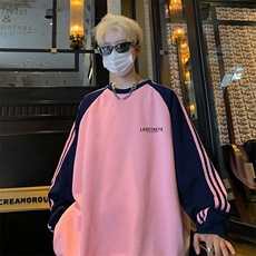 抖音得物供货提供视频秋冬重磅美式宽松织带圆领卫衣0753，男装卫衣，电商A486