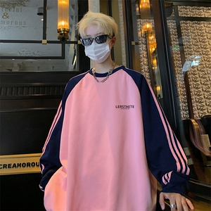 抖音得物供货 提供视频 秋冬重磅美式宽松织带圆领卫衣0753图片