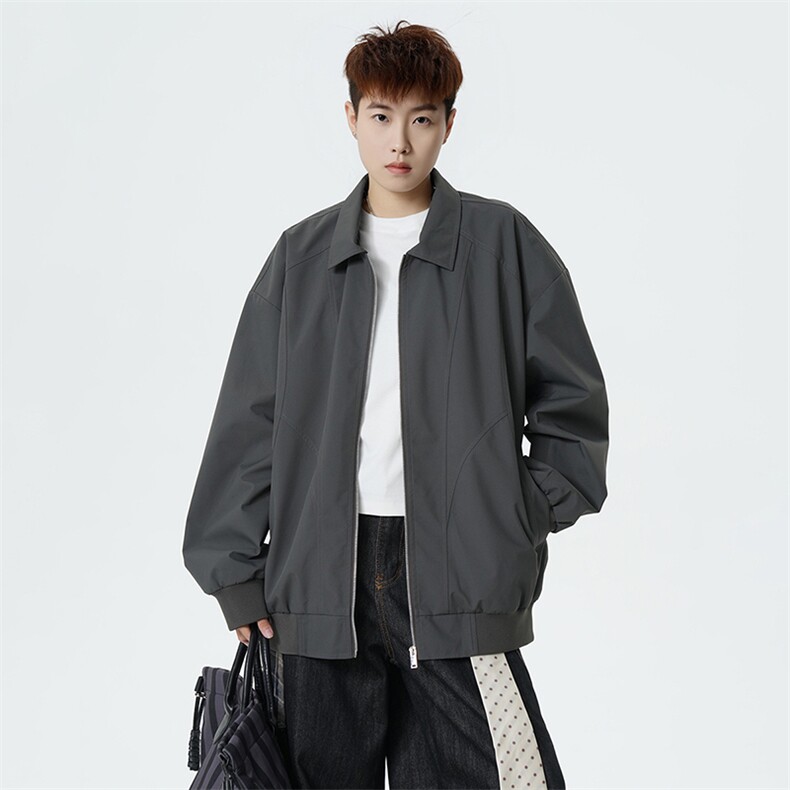 2026春季新款宽松衬衫领夹克男纯色上衣外套DSA157B-JK7924-特P45,男装夹克,电商A157B