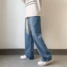 2025新款美式复古粗绳牛仔裤男女宽松直筒阔腿裤长裤NZ713，男装牛仔裤，星座1108-1