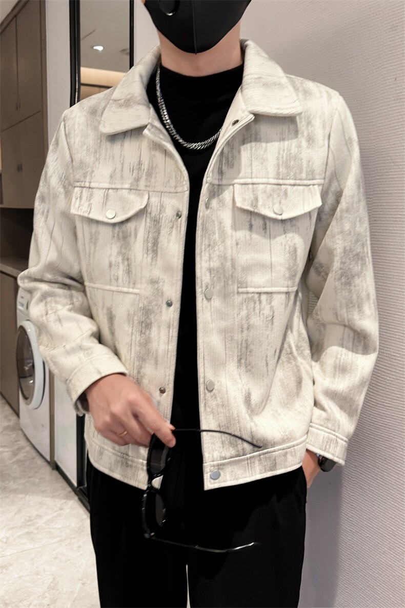 B216JK5608P1202025秋冬装新款男士夹克外套扎染呢子社会风,男装夹克,电商B216（原B302）