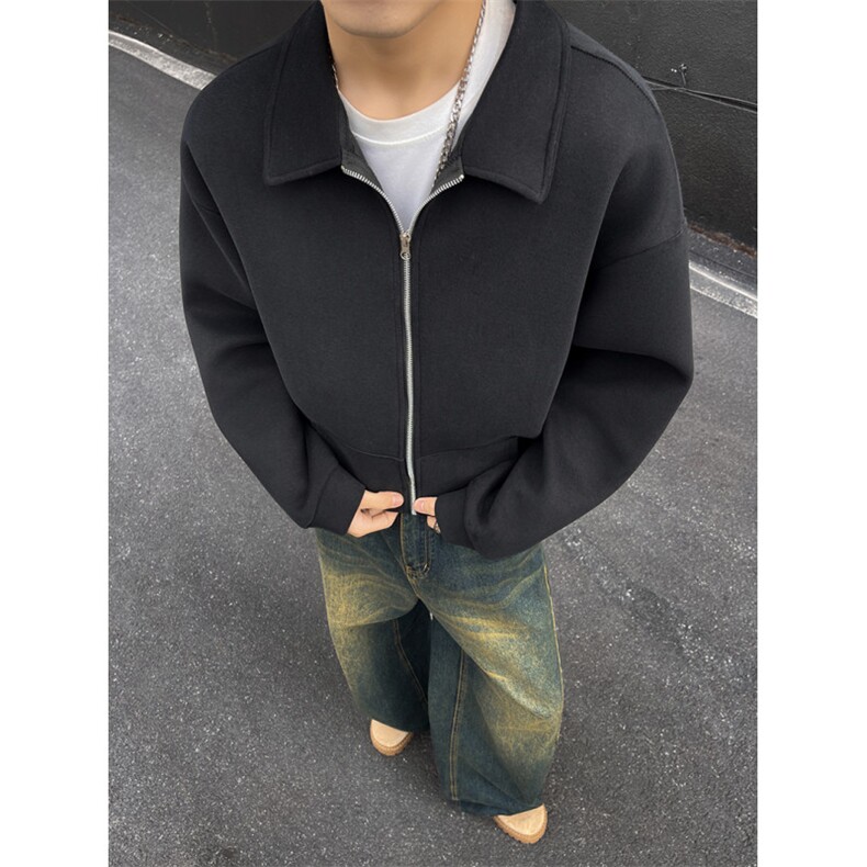 YK86030-P45 50%棉50%聚酯纤维 加厚420克重磅开衫卫衣外套图片