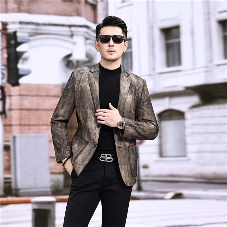 春秋款男士绵羊皮西服真皮休闲男装中年百搭外套海宁皮西装,男装西服套装,电商B360A（原721A）