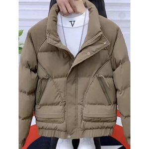 男士立领外套潮牌简约时尚棉衣新款春秋季衣服休闲工装夹克帅图片