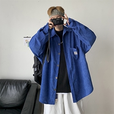 23秋冬灯芯绒衬衫外套男女情侣款港风日系复古宽松百搭H202/P45，男装衬衫，钱塘713