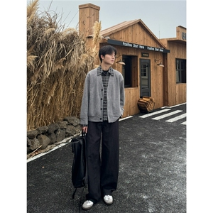 假两件衫针织新款潮流衬衫外套男女春秋开懒惰风毛衣MZ992-P75图片