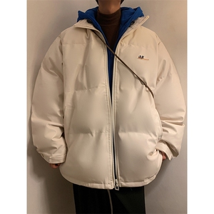 假两件连帽皮棉衣男宽松大码男士棉服潮棉袄外套A266-P02-P85图片