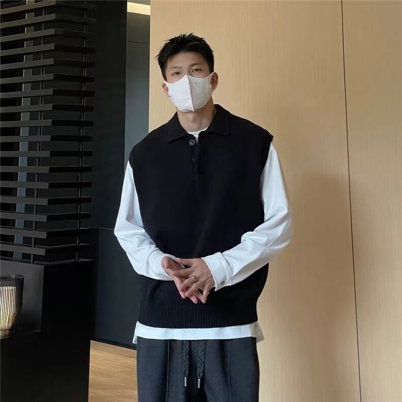 男士毛衣背心宽松坎肩打底衫简约潮流新款百搭MK157-P56,男装背心/马甲,星座208-5