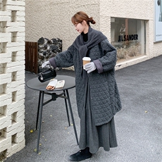 新款出货中灰色菱格棉服外套C75-P215K328，女装棉衣/棉服，2C272