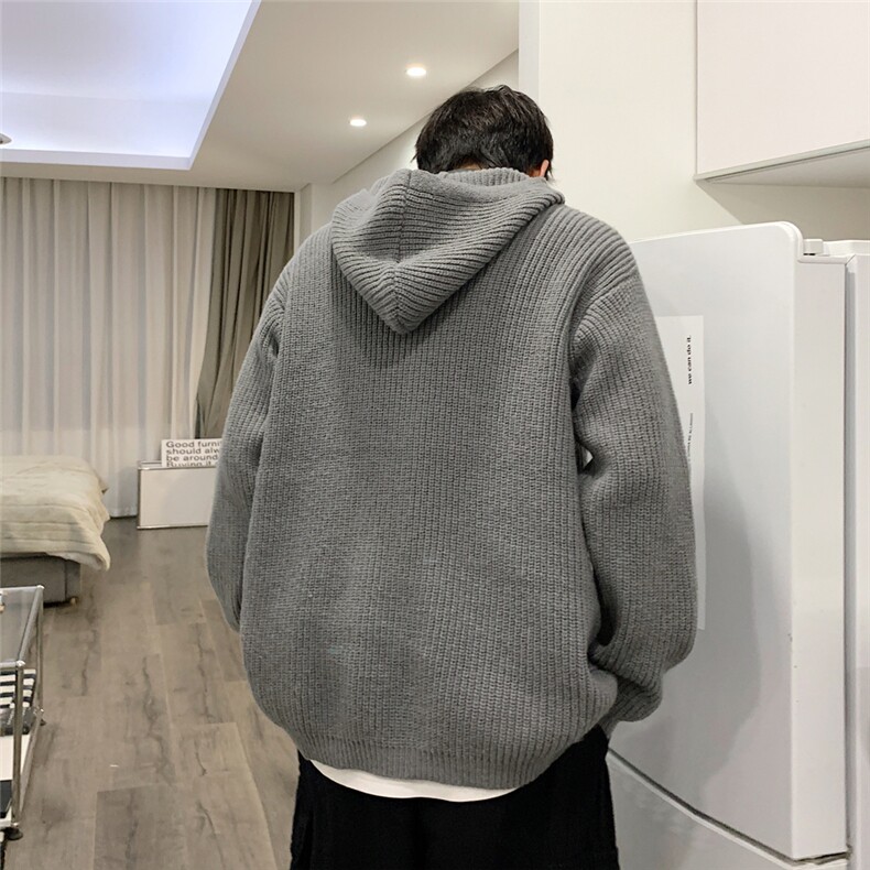 美式半拉链连帽毛衣男秋冬慵懒风针织衫oversize外套潮BY315-p58,男装针织衫/毛衣,星座1008
