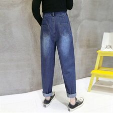 2021春秋款宽松直筒阔腿牛仔裤舒适潮流气质优雅百搭修身显瘦，女装牛仔裤，依如秀(原杭风阁)