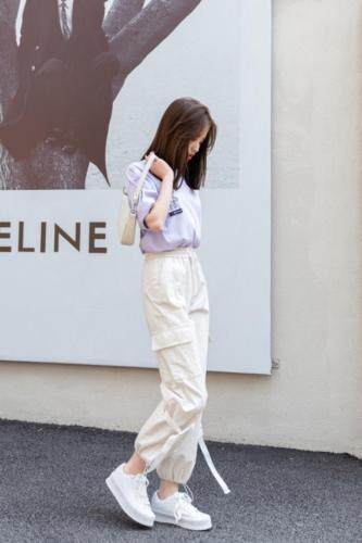 现货脚口抽绳工装裤，女装，杭派依秀