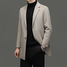 M6819-78钱塘2020-3商务休闲冬季厚款百搭中年男士毛呢外套P325，男装毛呢大衣，钱塘207-3