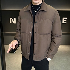 新款男士小翻领羽绒服夹克加厚防寒309B-3-81062-P185，男装夹克，星座1409-3