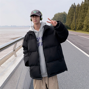 冬季加厚纯色立领棉衣男棉服棉袄青年潮A266-P03-P35特批黑色P35图片