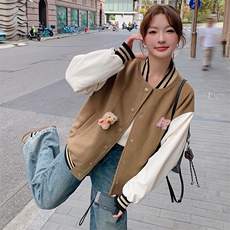 港风复古设计感棒球服外套女春秋2025年新款学院风小个子减龄上衣，女装短外套，天使之佳话