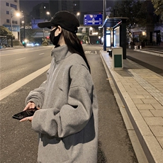 情侣冬装弯刀袖毛呢加棉夹克棉衣休闲纯色加厚外套男G1104P108，男装夹克，电商A339
