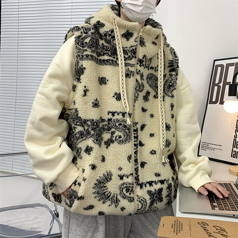 羊羔毛马甲外套男秋冬加绒加厚无袖棉衣潮牌棉服MJ200*P78控98,男装背心/马甲,星座227-2