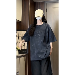 量大优 供视频   纯棉星空满天星短袖t恤男 CP56-特p：28图片