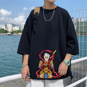 Q11203-P30春夏季七分袖t恤男大码五分袖男短袖中袖,罗蒙的西服搭配图片