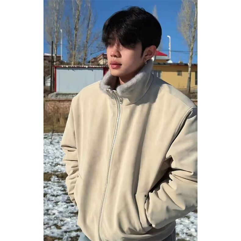 拿样对比品质1000克双色貂毛座山雕斜纹一体毛棉衣MF11特批93，男装棉衣，电商B210