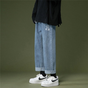 k1010-p45-控68 M-5XL 中性宽松大码牛仔裤cityboy图片