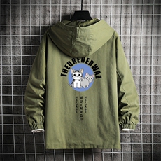 JK41160-P85加棉款-P115纯棉连帽夹克男士大码工装夹克男网格，男装夹克，电商A040A