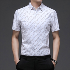 C8805钱塘2020-2常年款男士高端印花短袖衬衫精品P43，男装衬衫，钱塘207-2