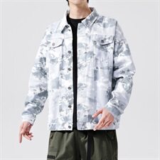 2021春秋季新无影墙日系大码男扎染宽松牛仔夹克外套NJ6006-P75，男装夹克，电商A001