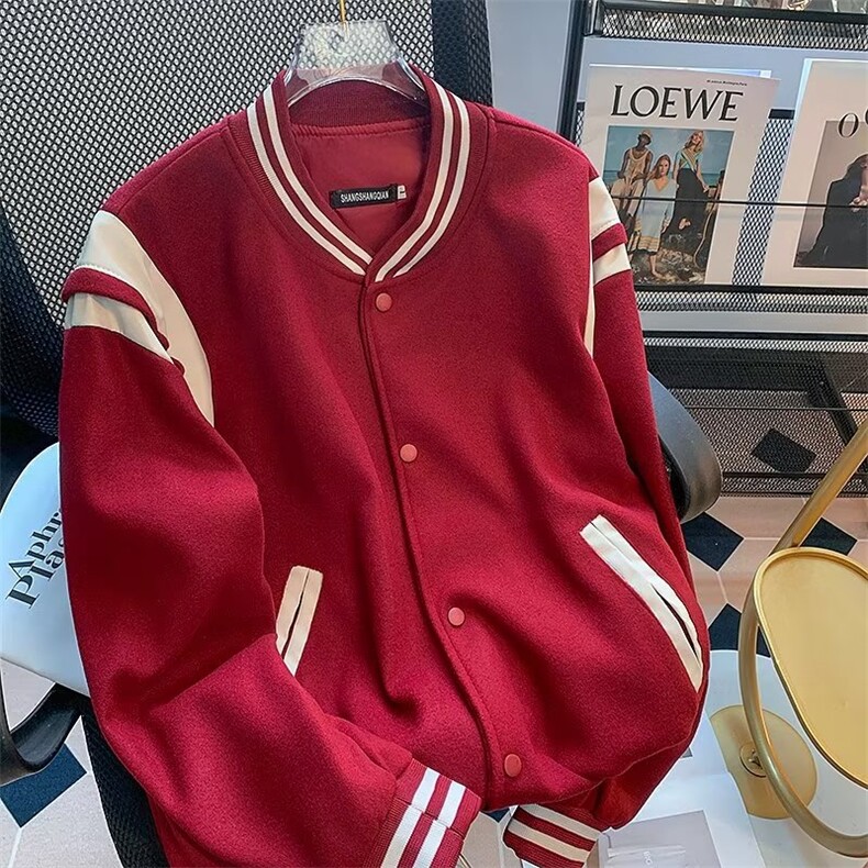 黑色棒球服外套2025年新款春秋美式百搭休闲短款夹克上衣WT502,男装夹克,星座601-2