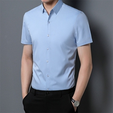 C8907钱塘2020-1休闲百搭夏季薄款中年男士商务短袖衬衫P53，男装T恤，钱塘207-1