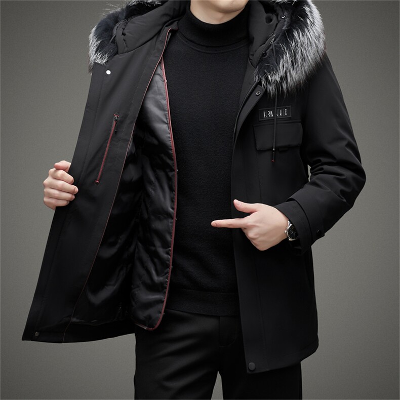 DJ8222钱塘2020-3冬季厚款商务休闲毛领中年男士派克服外套P745,男装夹克,钱塘207-3