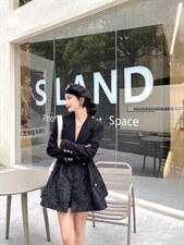 时尚绣花美人头拼接西装，女装西装，Balance Studio