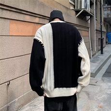 鹿毛绒美式圆领毛衣男慵懒风休闲针织衫B627P53，男装针织衫/毛衣，星座1116-2