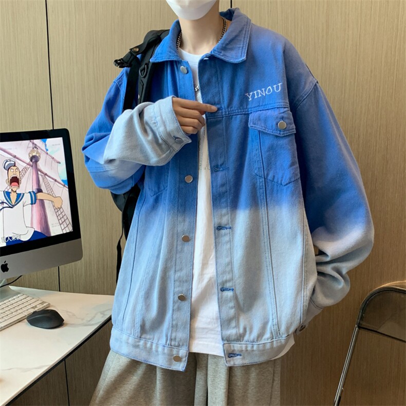 牛仔外套男韩版潮流潮牌夹克男休闲青少年学生上衣服JK02017-P70,男装夹克,星座308B-1